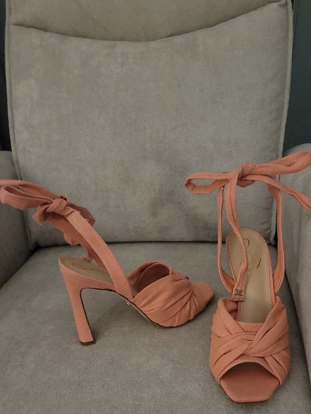 Sam Edelman LEONORA Women's Lace-Up Peep Toe Sandals - Dusty Rose